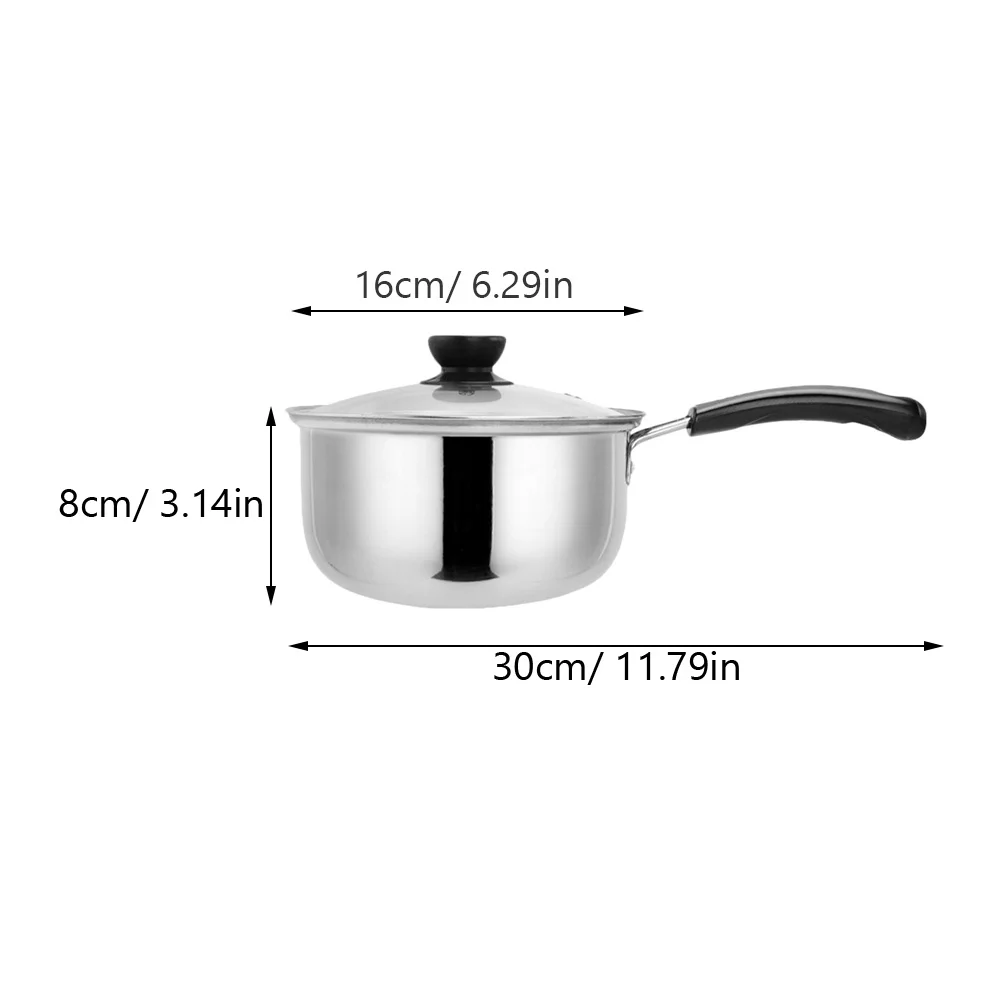 Olla de leche portátil de acero inoxidable, mango ergonómico, resistente al calor, cocina segura, olla de sopa aplicable