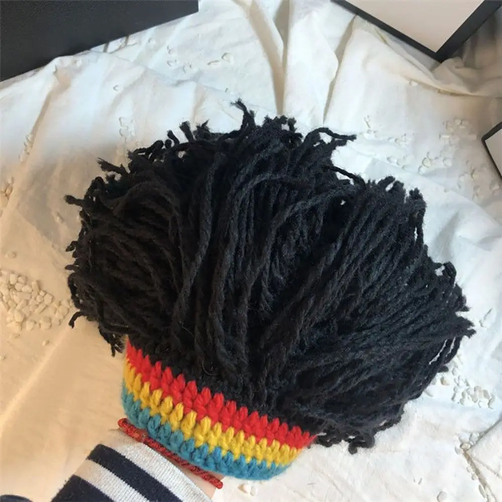 قبعة باروكة عصرية من الألياف ، سوداء وبنية ، مجففات ريجي هيب هوب ، جذور أفريقيا ، ملهى ليلي