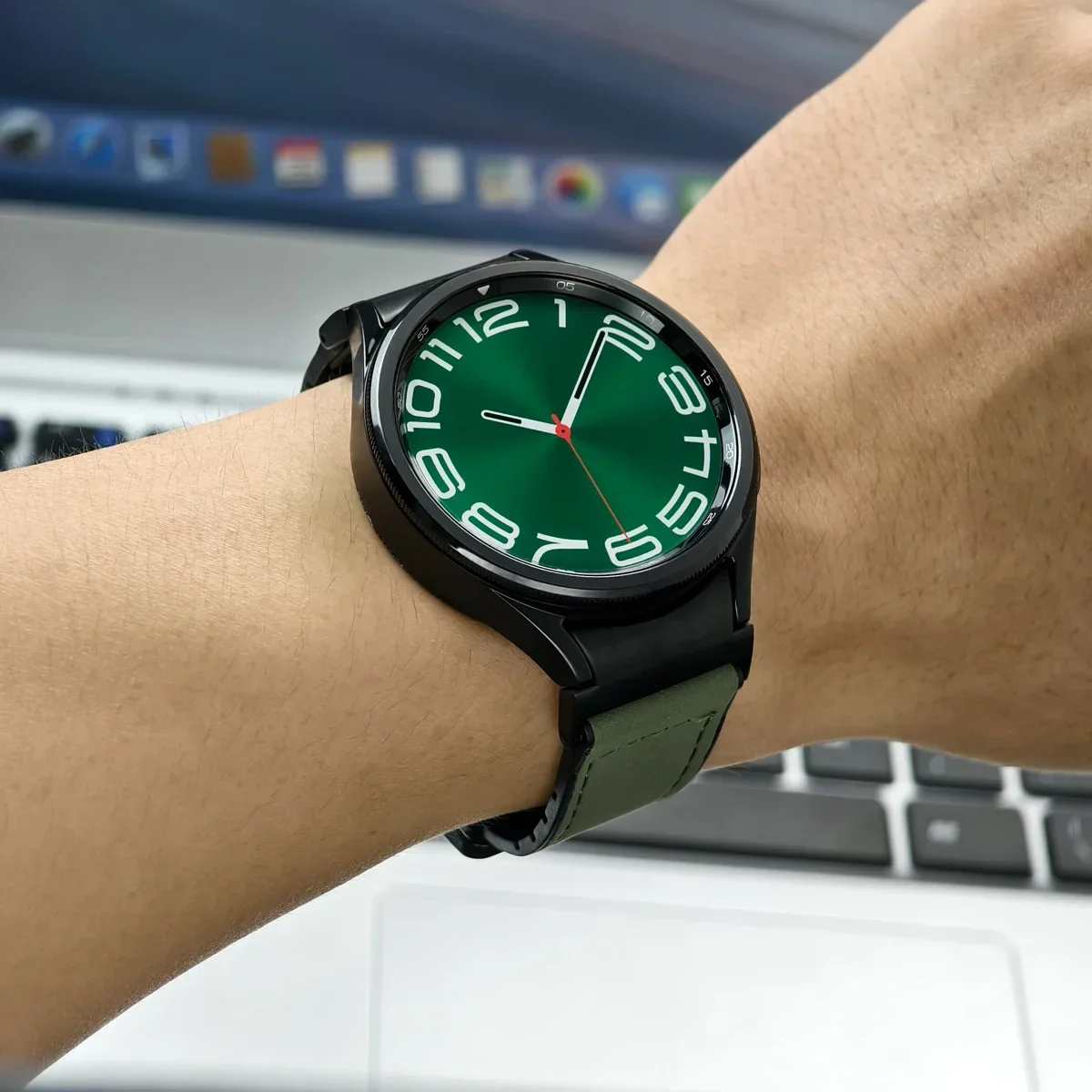 سوار جلد لساعة سامسونج جالاكسي ، حزام بدون ثغرات ، 7 ، 6 ، 4 كلاسيك ، 5 برو ، 6 ، 4 ، 7 ، 40 ، 44 ، 45 ، 43 ، 47 ، 42 من من من ، 46