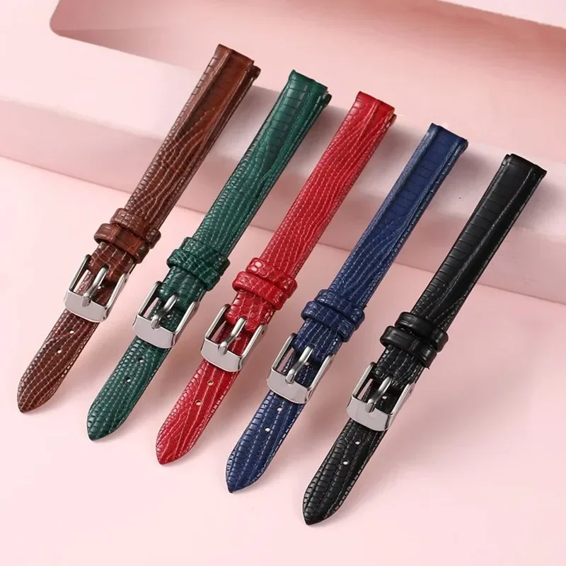 8mm 10mm 12mm 14mm Soft Leather Watch Bands Slim Leather Watch StrapHigh Quality Sport Wrist Band Men Women Universal Bracelets