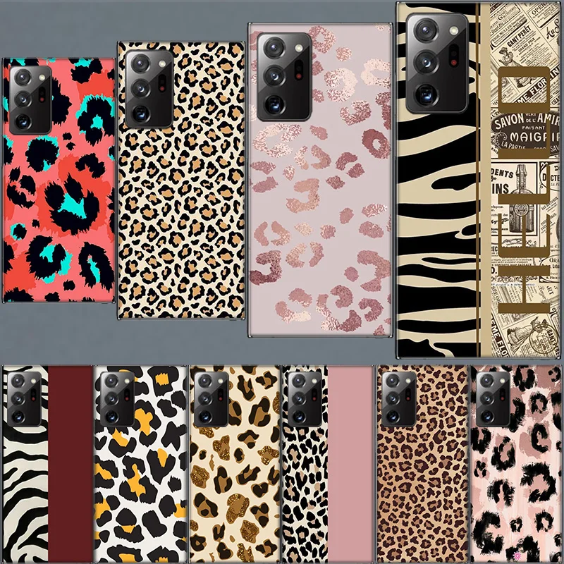 Leopard Print Pink TPU Case for Samsung A55 A35 A25 A15 A05S Note 20 Ultra 10 Lite 9 8 M52 M51 M32 M31 M21 J8 J6 J4 Phone Cove