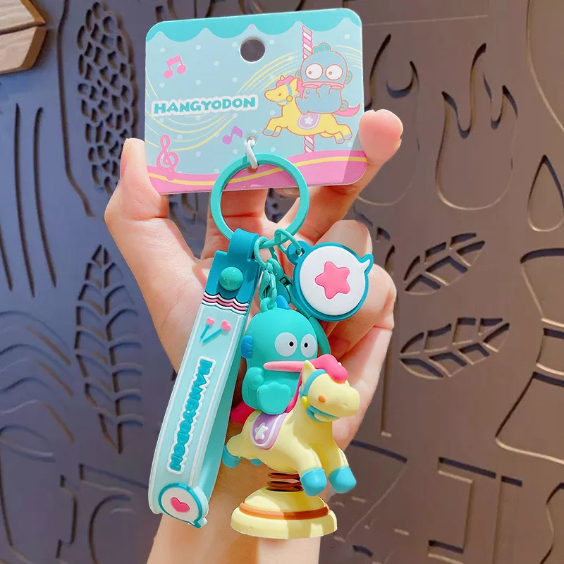 Kawaii الكرتون سانريو Hangyodon الحصان المفاتيح لطيف الأجهزة الطرفية على ظهره قلادة زوجين اكسسوارات مهرجان الهدايا الإبداعية