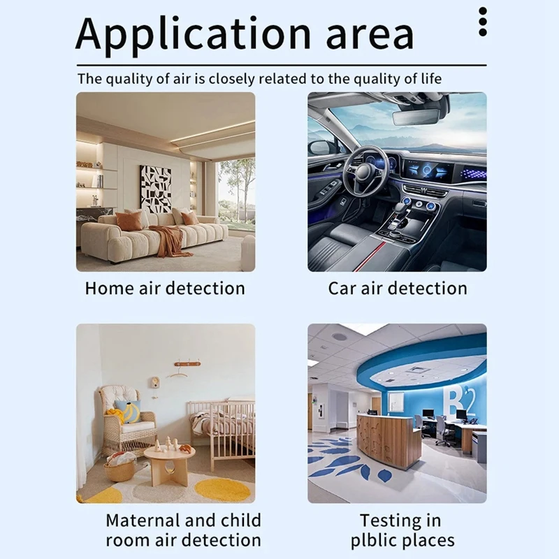 BEAU-Tuya Wifi Air Quality Meter HCHO TVOC Carbon Monoxide CO2 PM2.5/10 Tester Portable Temperature Humidity Detector