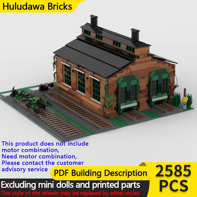 

Модель City Street View MOC, строительные кирпичи, рассеянный поезд, навес, модульная технология, детские праздничные подарки, сборные игрушки, костюм