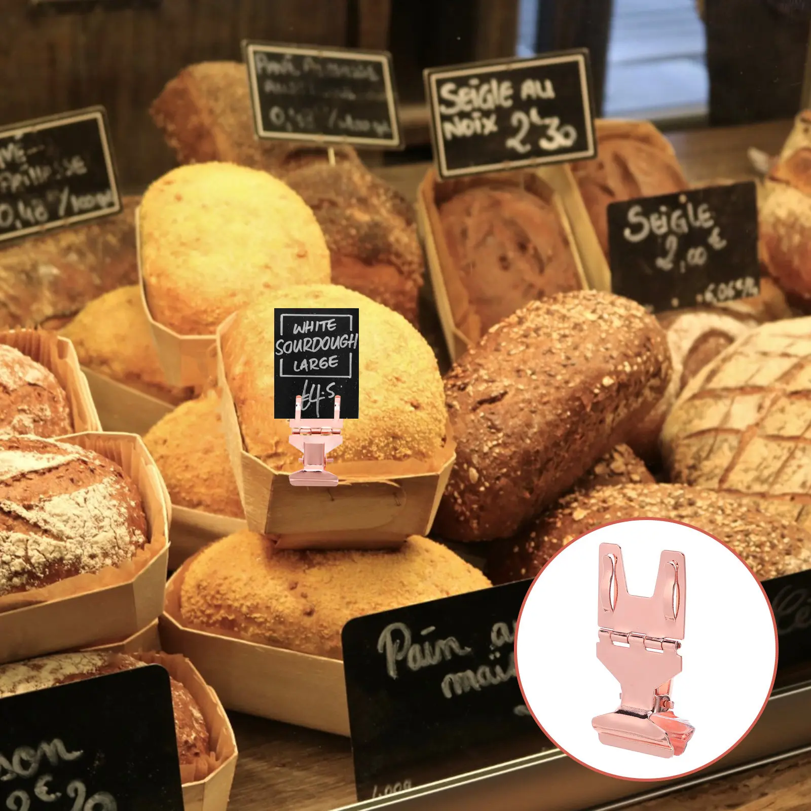 10Pcs Price Tag Holder Clip Adjustable Clamp Sign Holder for Retail Bakery Market Shelf Display Label Stand Reusable