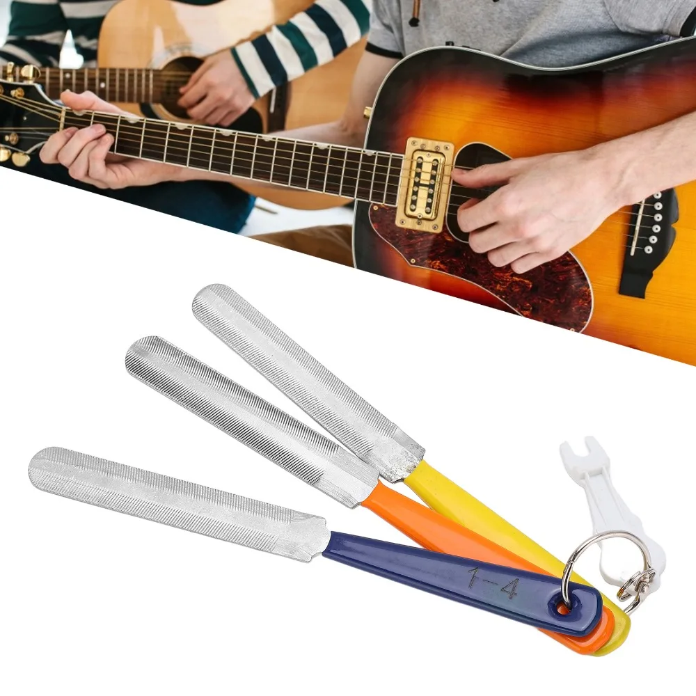 3PCS Plastic+Stainless Steel Guitar Nut File Portable Design Assorted colors Guitar Repair Tool Guitar Setup Tool For Luthiers