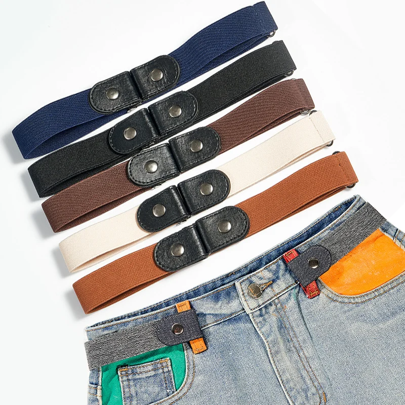 Simple Fashionable Belt Invisible Elastic Versatile Clothing Decoration Jeans Buttonless Elastic Belt Men's Invisible Belt