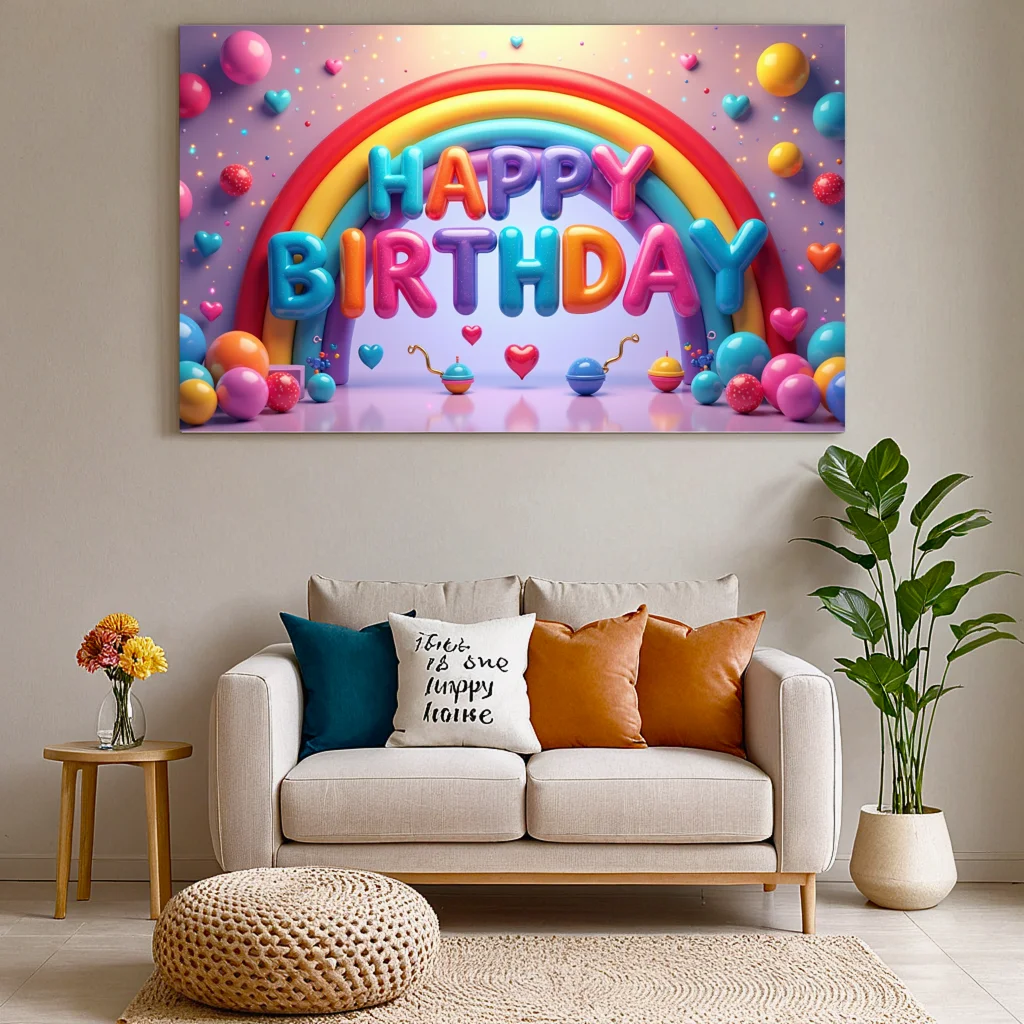 Rainbow Rainbow theme Lively Easy-to-hang Multi-color Kids decoration Eco-friendly Party banner for Kids