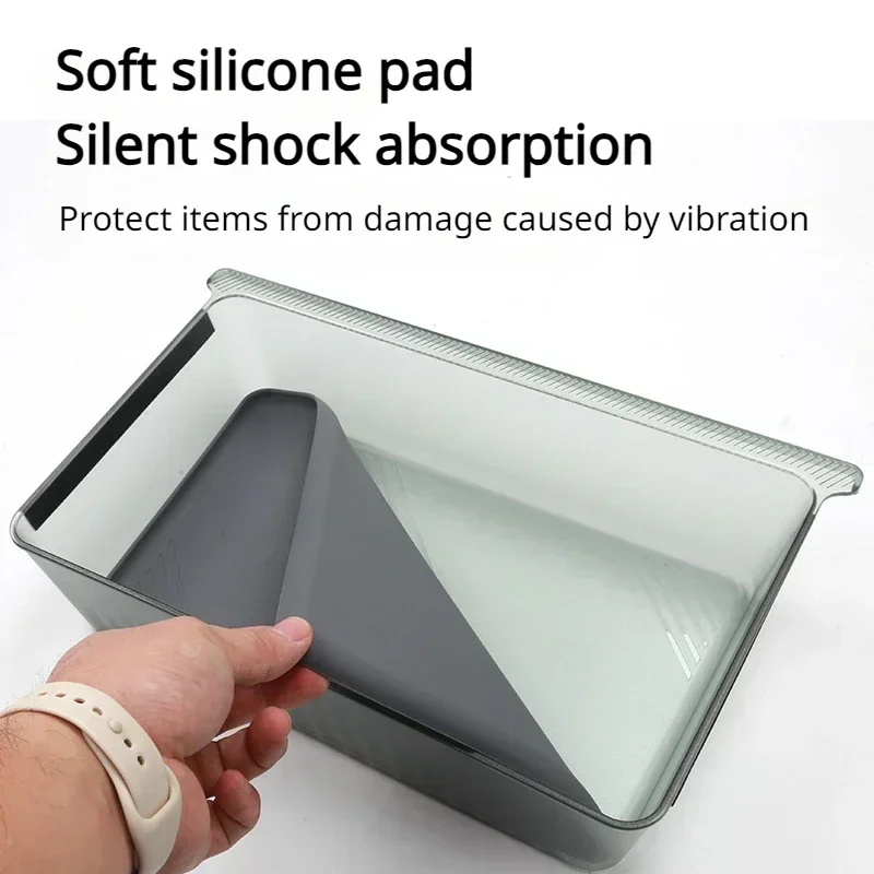 Under Seat Storage Box for Tesla Model X Y Premium Acrylic Silicone Pad Push Pull Transparency ModelX ModelY Accessories 2024