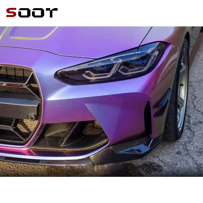

For BMW M3 G80 M4 G82 G83 Carbon Fiber Car Front Bumper Wind knife Splitter Spoiler Canard Air Knife Trim Body kits MP Style
