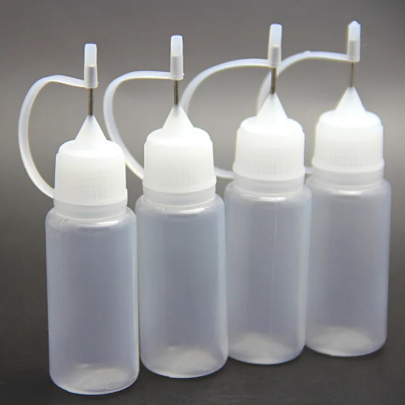 5 PCS Aplicadores de Pegamento de Punta de Aguja Reutilizables de Precisión de 5-50ml, Botella con Gotero para Líquidos y Aceites, Herramienta para Manualidades de Papel y Scrapbooking