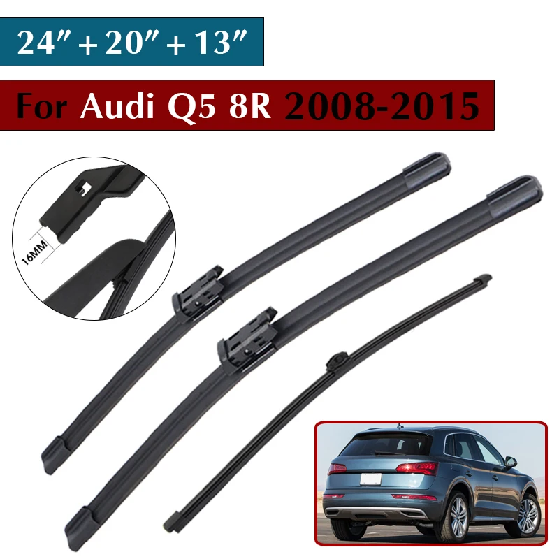 

LHD Front & Rear Wiper Blades Set 24"+20"+13" For Audi Q5 8R 2008-2015 Windshield Windscreen Window Car Brushes