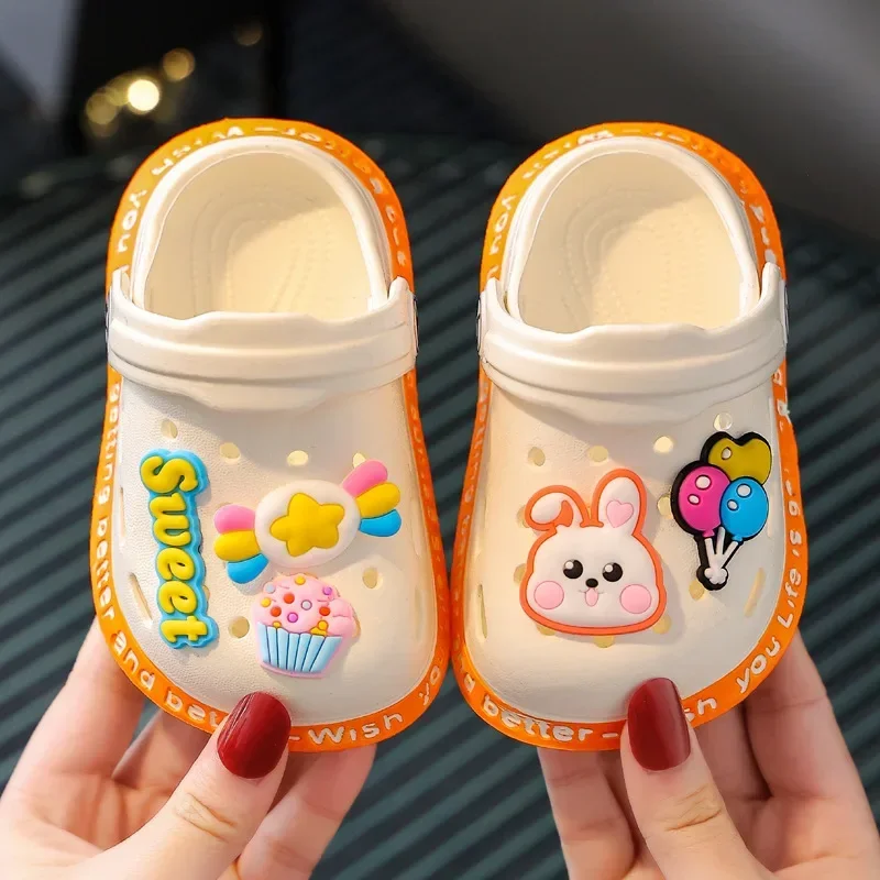 Summer Children Garden Clogs Shoes Boys&Girls Beach Sandal Kids Lightweight Breathable Cute Cartoon Slip Baby Slippers