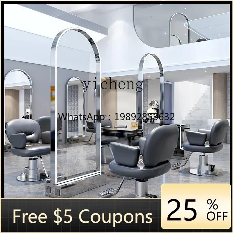 r5.13 barber shop mirror table barber shop single and double-sided floor mirror hair salon special hair cutting mirror