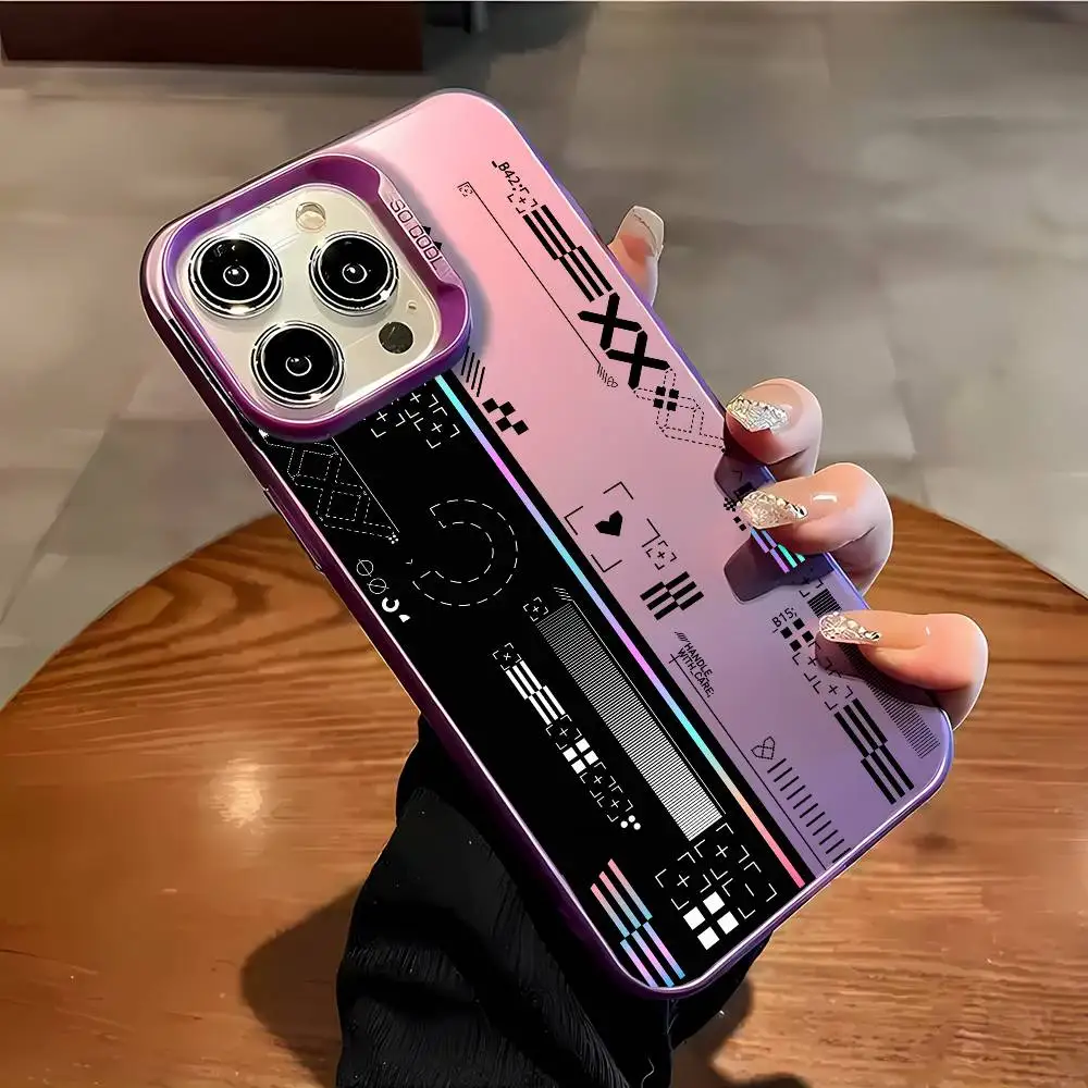 C-CSGO-funda de teléfono con estampado de corriente, funda de moda para IPhone 16 15 14 13 12 11 Mini Pro Max X XR XSMAX 8 7 Plus, parte trasera mate anticaída C