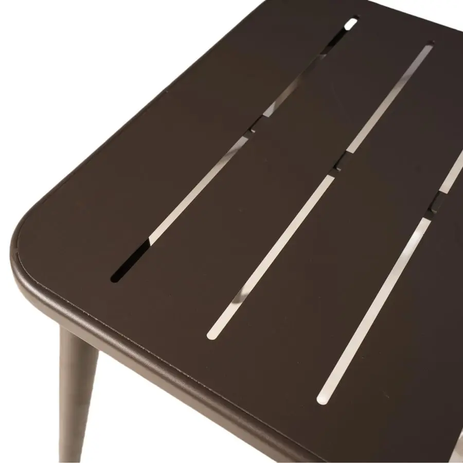 طاولة طعام مستطيلة معدنية للفناء تتسع لـ 6 أشخاص للأماكن الخارجية والمنزل والمقهى وطاولة بار ومكتب اجتماعات الكمبيوتر في الحديقة الخلفية #6