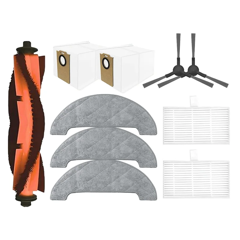 Para Dreame MOVA E20 Pro Plus/Trouver E20 Pro Plus Kit de repuesto-cepillo de vacío, filtro de bolsa de polvo, paño de fregona (10 Uds)-CLIM