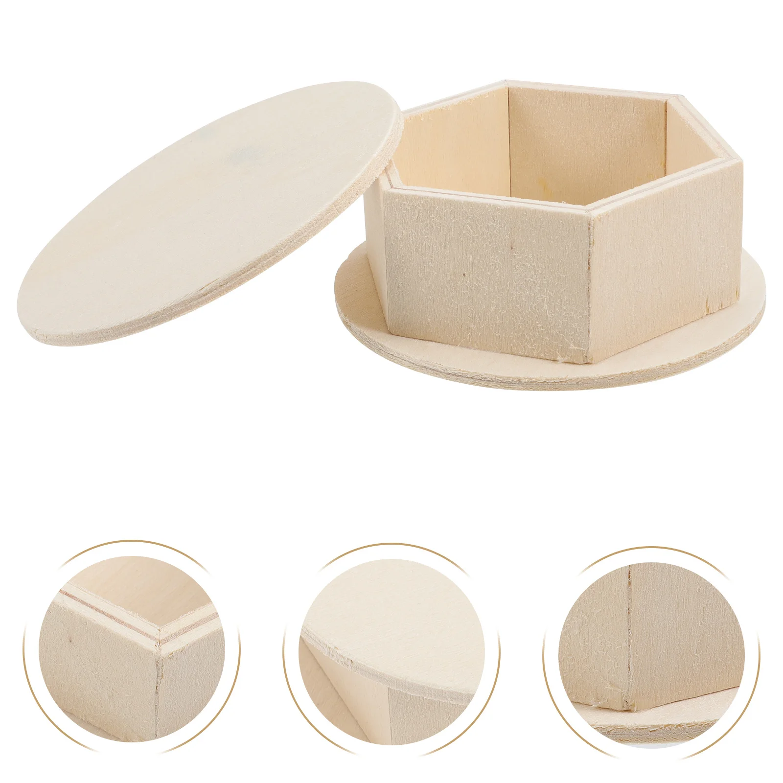 

3pcs Small Wood Box Unfinished Storage Boxes for Jewelry Clay Accessories Organizers Craft Gift Wooden Crates