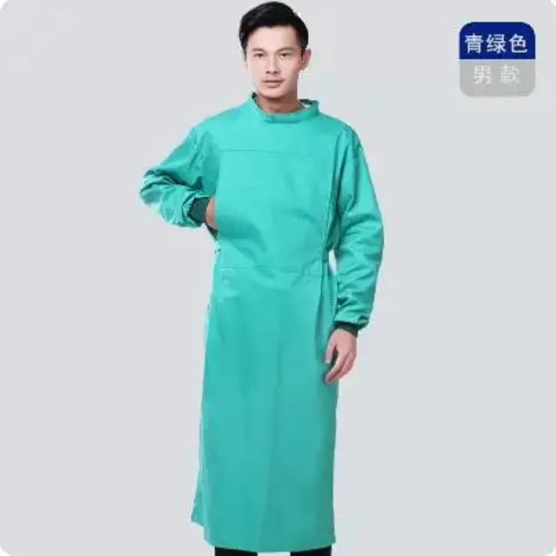 Surgical Gown Long sleeve Operating Room Apron Cover Hospital Work Men Green Medical UY267