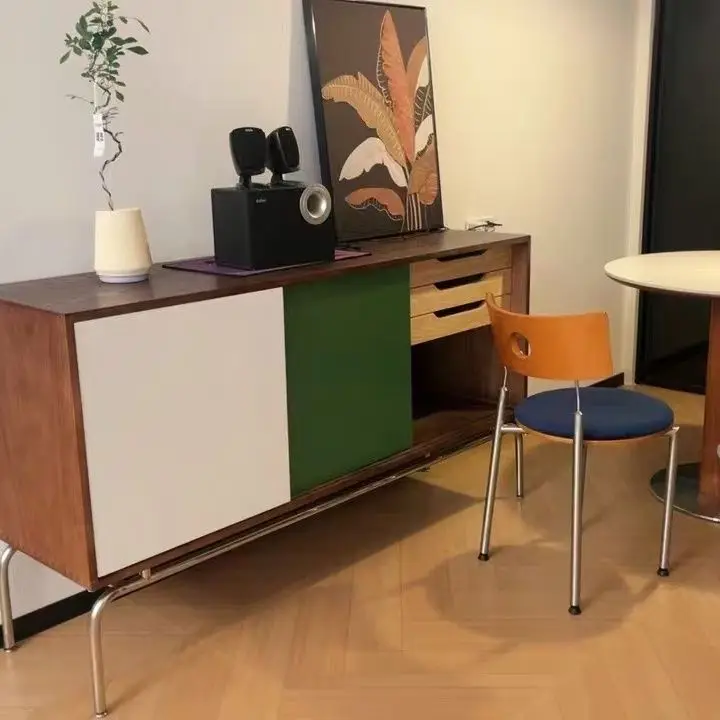 Dining side cabinet retro TV integrated storage cabinet living room multi-functional storage cabinet