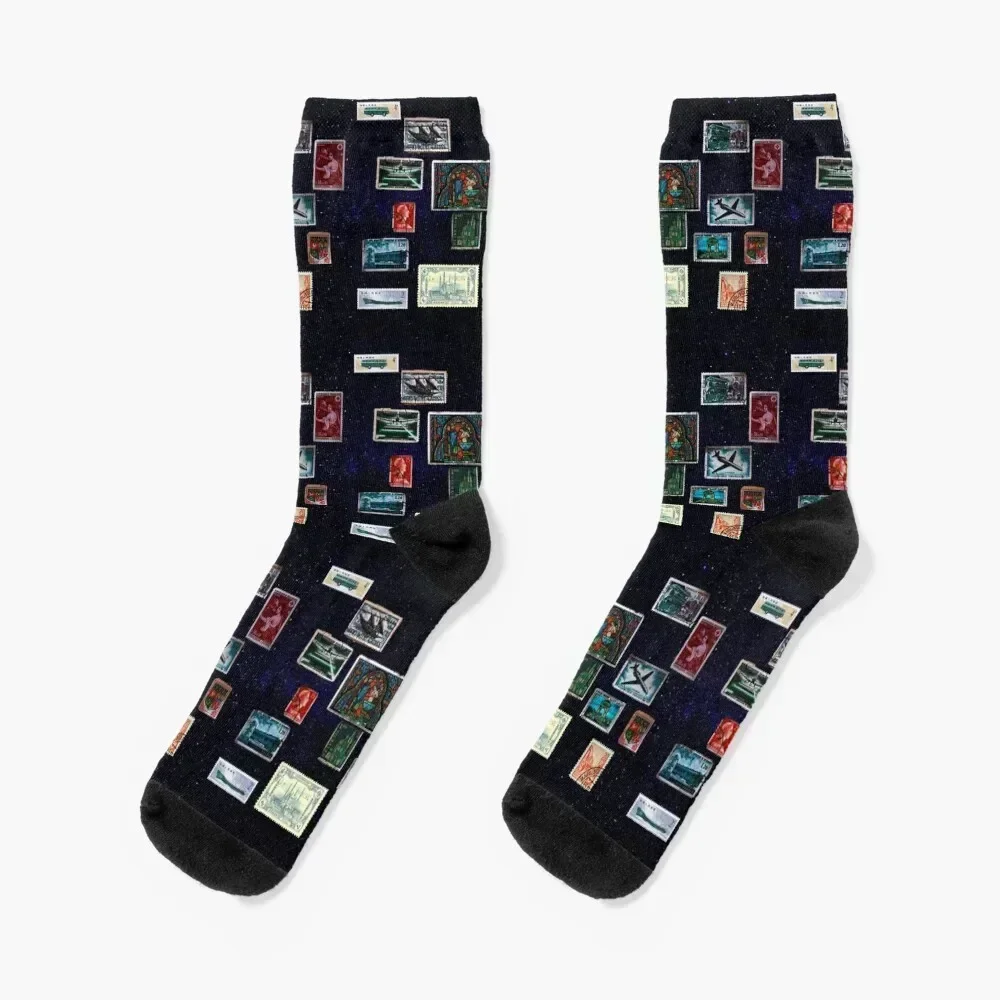 

STAMPS IN SPACE Socks Christmas basketball Crossfit Socks Female Men's