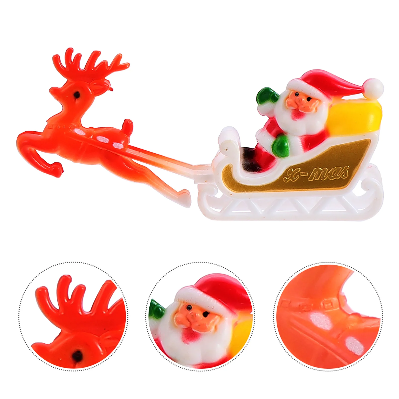 

5 Pcs Christmas Cake Topper Dessert Decor Toppers Hat Reusable Birthday Decorations Plastic
