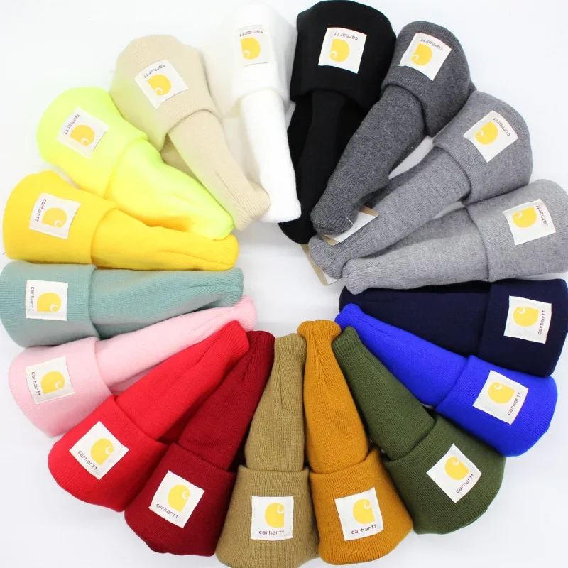 Workwear Wool Cap Cloth Sticker Elastic Knitted Cap Hip-hop Hat Cold Cap Fall and Winter Warm Knitted Cap Students Couple Cap