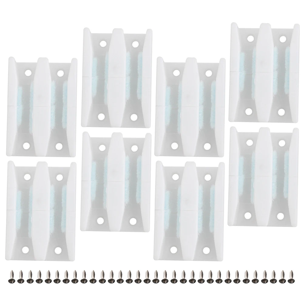 

8 Pcs Sliding Door Guide Bottom Mount Glass Shower Door Parts Swing Stopper Metal Plastic Durable Easy Installation