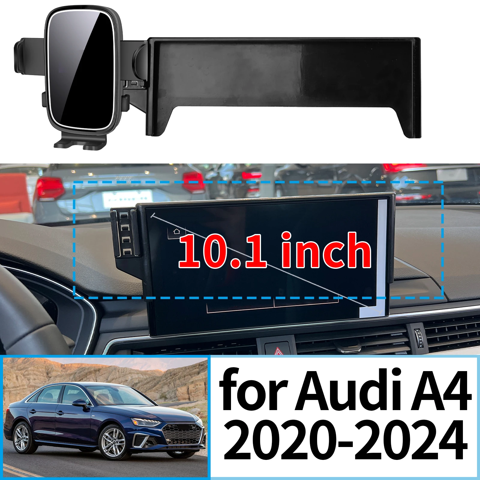 

fit for Audi A4 2020-2022 2023 2024 10.1 inch ​​Stable Clip-On Phone Holder​​ Mount Screen Base No Vibration​ Car accessoires