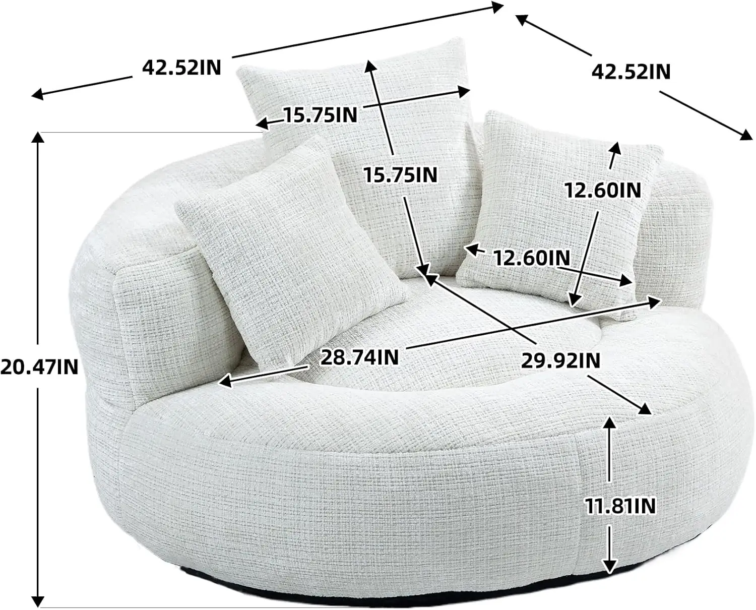 Lumisol Bean Bag Chair Lazy Sofa Durable Comfort Lounger High Back Bean Bag Chair Couch For Adults And Kids, Indoor & Outdoor