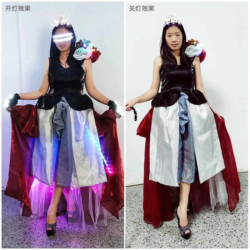 LED luminous creative bar wine clothing, night stage colorful performance clothes charging stage clothing