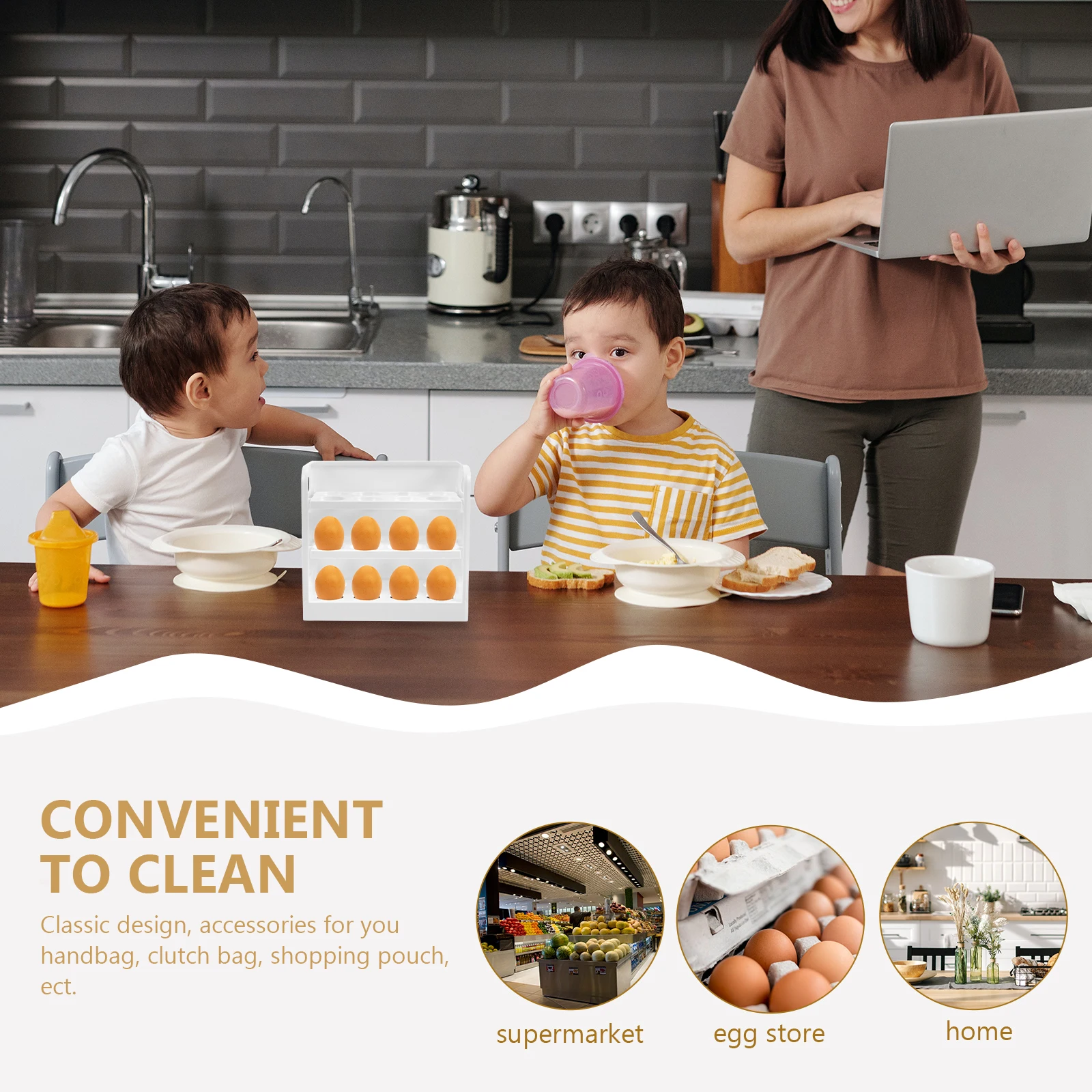 

Storage 3 Layers Fridge Door Holder Kitchen ganizer 3 Layers Egg Material Practical Design Egg Rack Stand