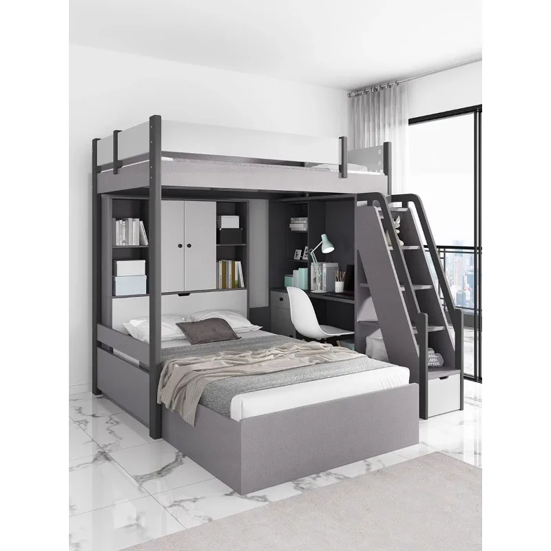 Staggered upper and lower beds, small unit children's high and low mother and child beds, two-layer bunk