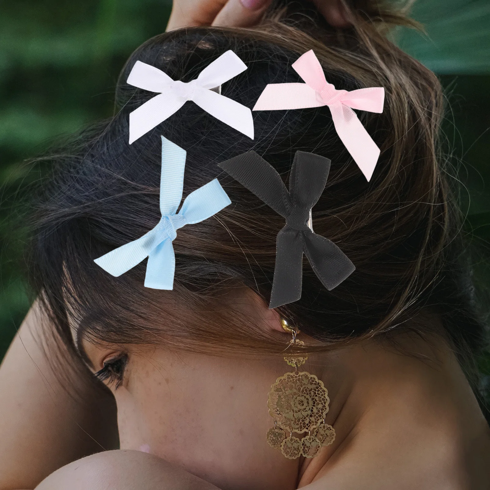 

40Pcs Cute Hair Clips Mini Bowknots Kawaii Barrettes Ribbon Accessories for Women Girls Spring Summer Hairstyles 4cm