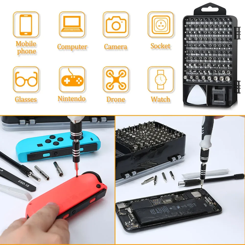 115 in 1 Multifunctional Screwdrivers Set Magnetic Screw Driver Bits Precision Computer PC Phone Watch Repair Kit Hardware Tool