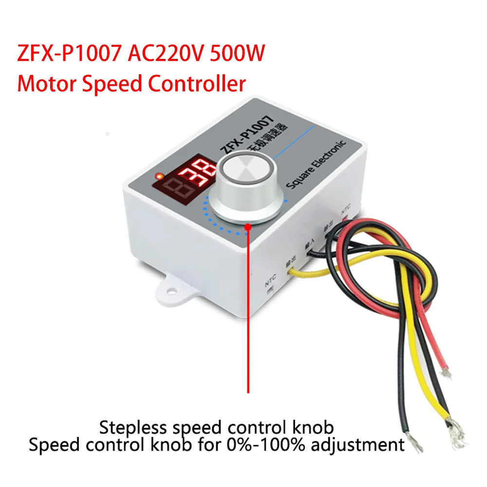 

500W AC220V Motor Speed Controller Digital Adjustable Infinite Speed Controller PWM Motor Reducer Governor Voltage Regulator