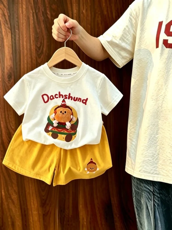 Children's Summer 2026 Comfortable Short Sleeve Thin Two-Piece Set Cute Korean Style Boys Girls Baby Fashionable Casual Wear