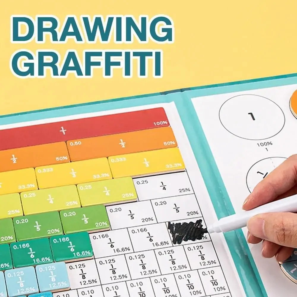 수학 교육용 나무 장난감 게임 분수 계산 분수 계산 수학 선물 학교 입학용
