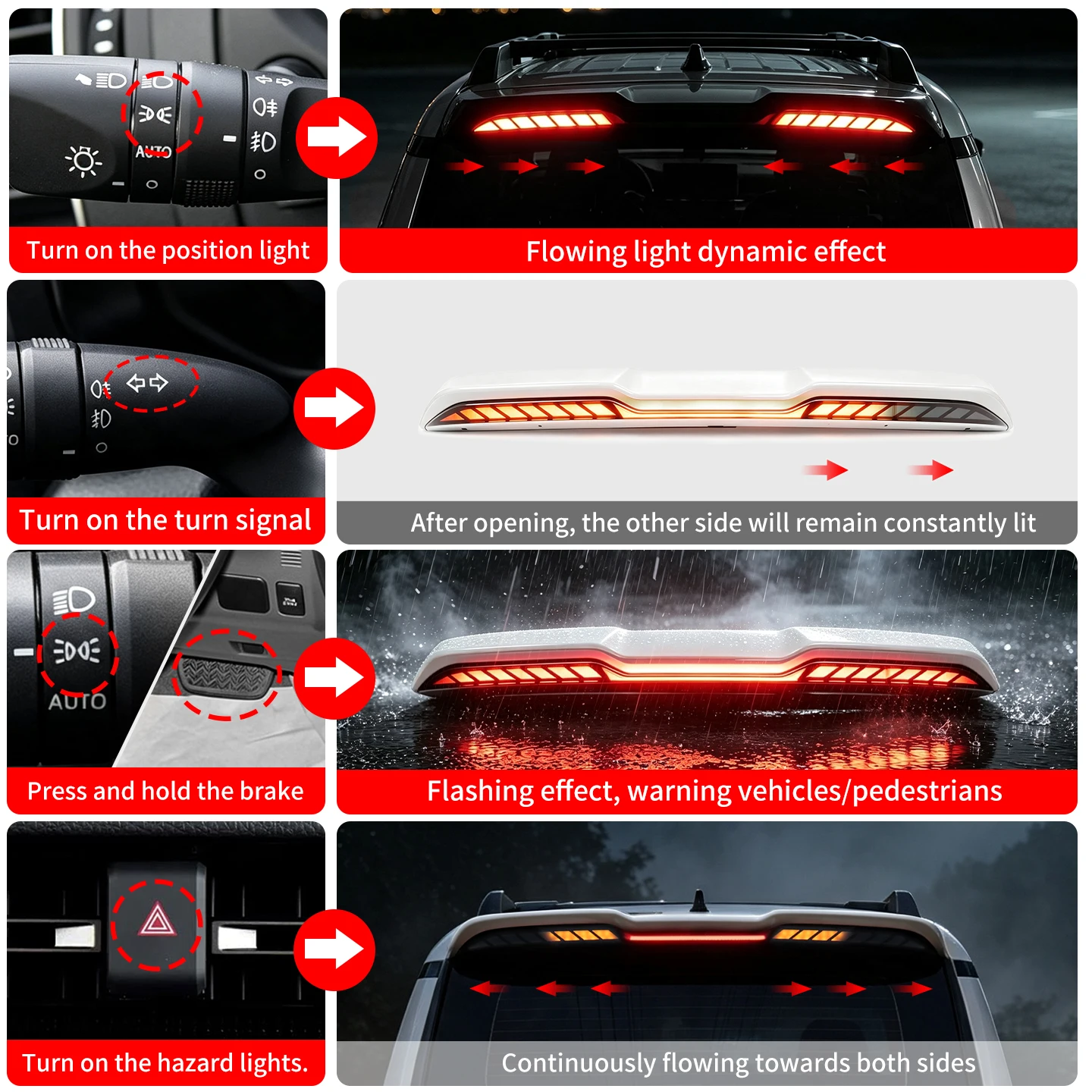 For Toyota Land Cruiser Prado LC250 J250 2024-2026 LED Rear Wing Spoiler Sequential Indicator Exterior Upgrade Accessories
