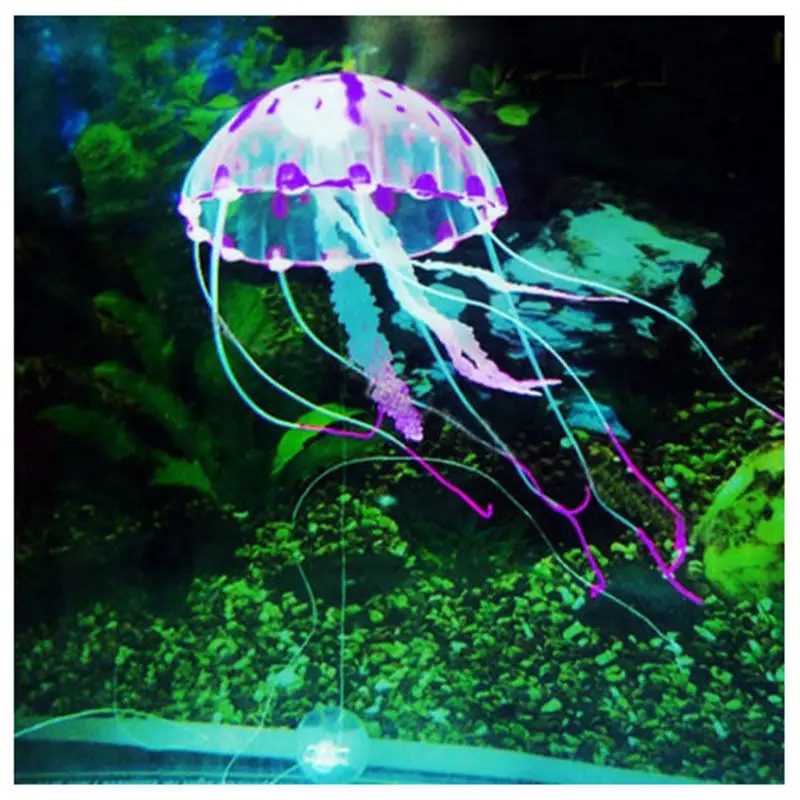 Artificial Swim Glowing Effect Jellyfish Aquarium Decoration Fish Tank Underwater Live Plant Luminous Ornament Aquatic Landscape