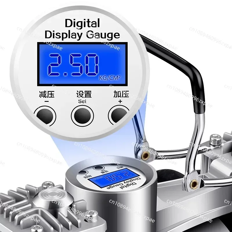 150W Vehicle-Mounted Air Pump, Double-Cylinder Tire Inflator for High-Pressure Car and Sedan Tires with Auto Shut-Off