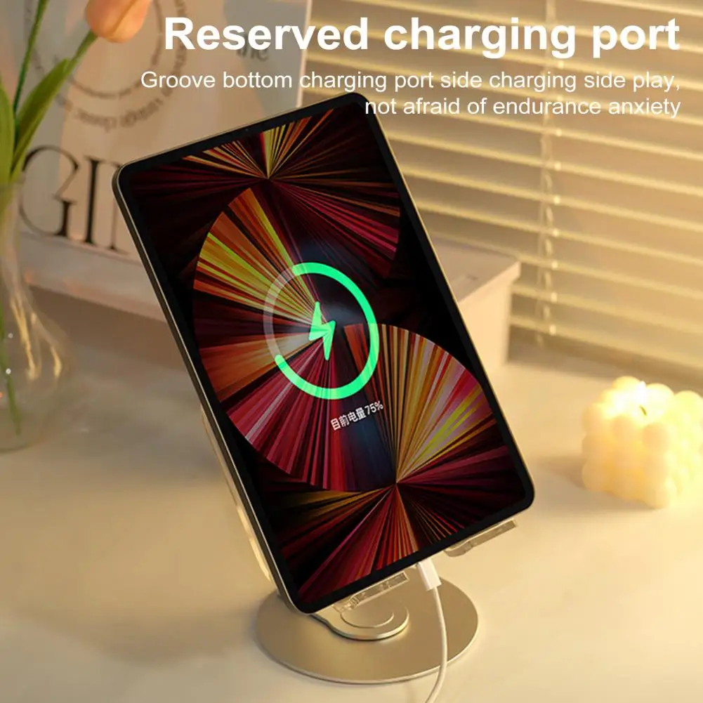 360 graus rotativo acrílico tablet titular com dissipação de calor dobrável, universal, confortável