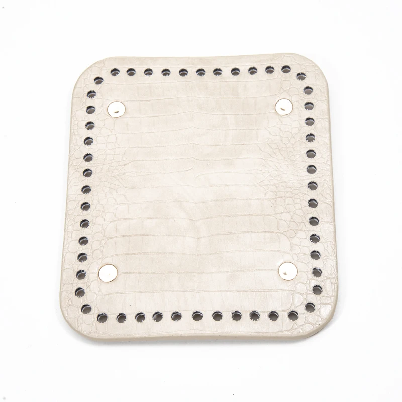 1 peça placa base de couro pu com padrão de crocodilo, acessório de base de bolsa tecido à mão