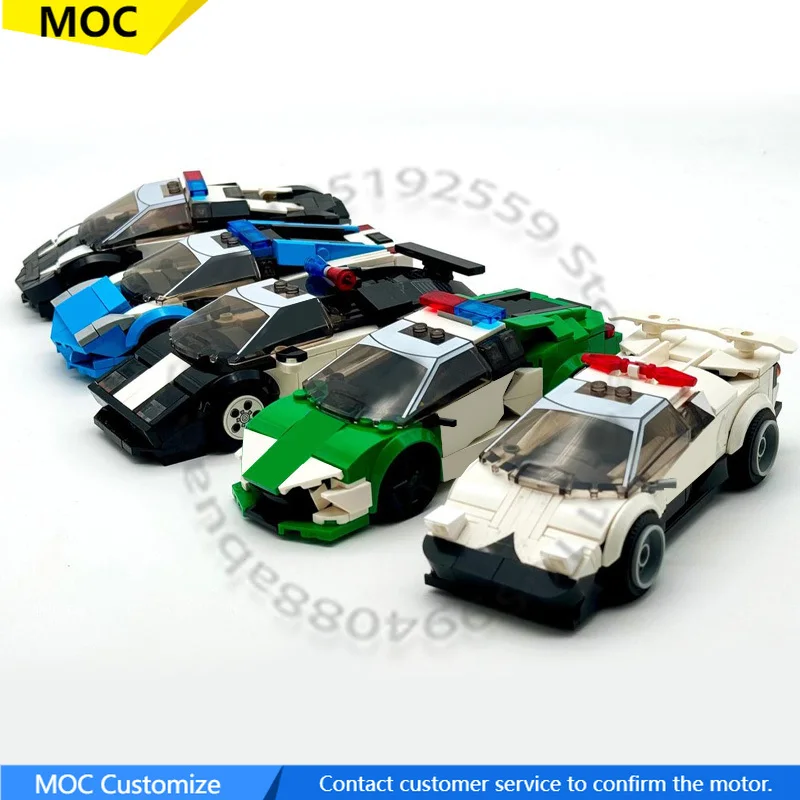 

1181 PCS Supercar Police Vehicle Pack MOC Customize Modular Building Block Creative Design Technology DIY Christmas Toy Gift