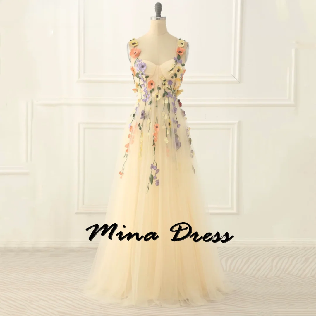 

Mina Customized Backless Simple and Elegant Formal Dress Es Sleeveless Gala Dresses 2024 Flowers Evening Gown Woman Party Dress