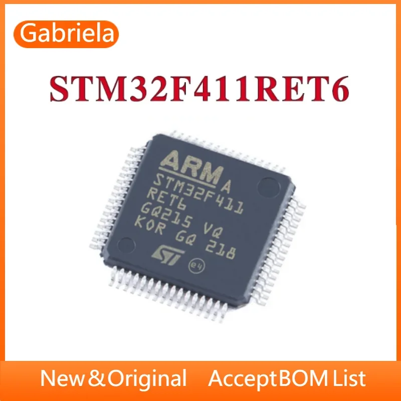 5 PCS STM32F411RET6 STM32F411RET STM32F411RE STM32F411R STM32F411 STM32F41 STM32F STM32 STM ST IC MCU Chip LQFP-64