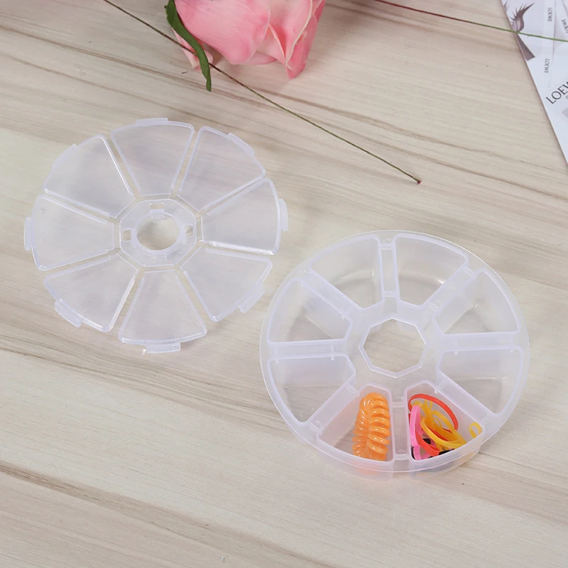 Removable Storage Box Small 8 Grids Travel Beads White Organizer Pills Plastic Case Container Cosmetic Desktop Jewelry