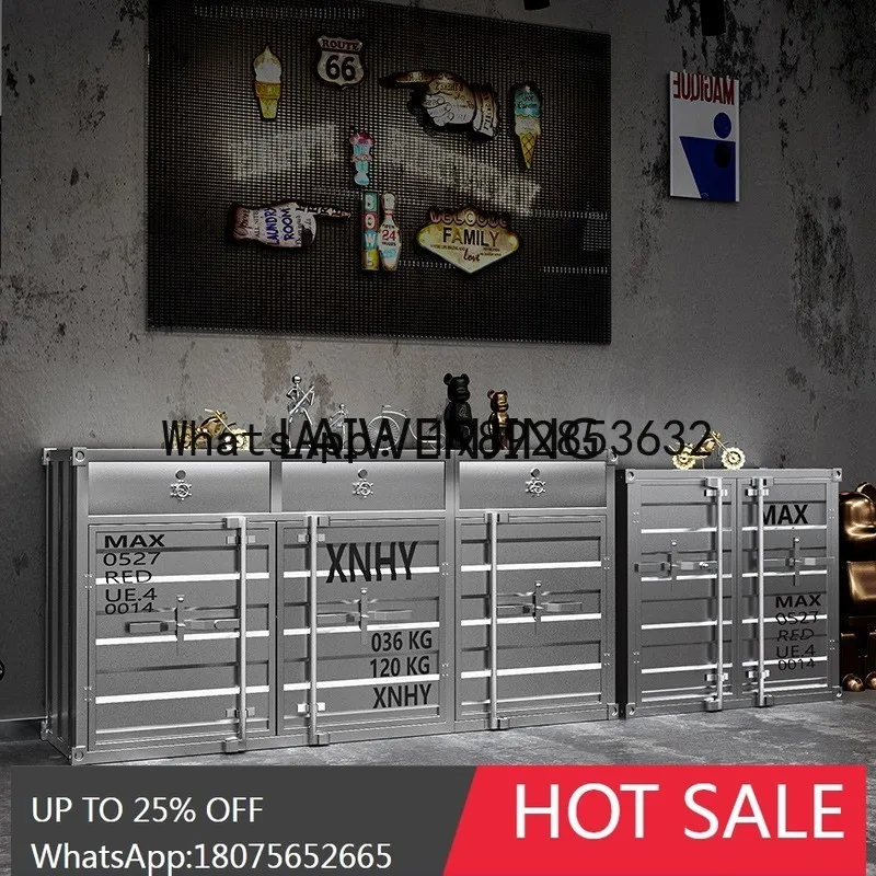 LYY personalized container cabinet wrought iron storage retro industrial style old storage cabinet
