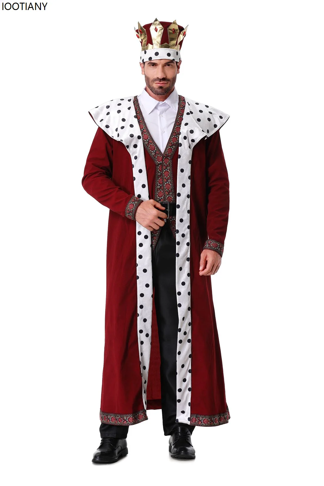 

Sexy Retro Men King Cosplay Costume Halloween Adult Royal Dress Medieval King Theme Party Dress Up Carnival Party Stage Show Set