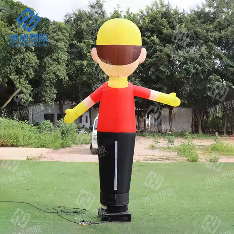 Outdoor autowinkel opblaasbare danser cartoon hoed reclame welkom man golf hand